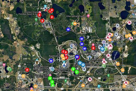 Walt Disney World Resort Map - Resorts in relation to Parks