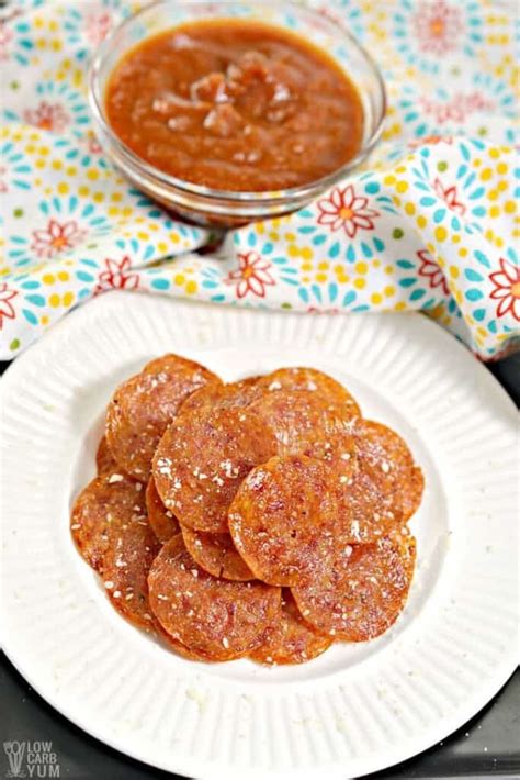 Keto Pepperoni Chips in Oven, Air Fryer, or Microwave - Low Carb Yum