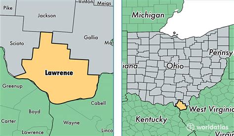 Lawrence County, Ohio / Map of Lawrence County, OH / Where is Lawrence ...