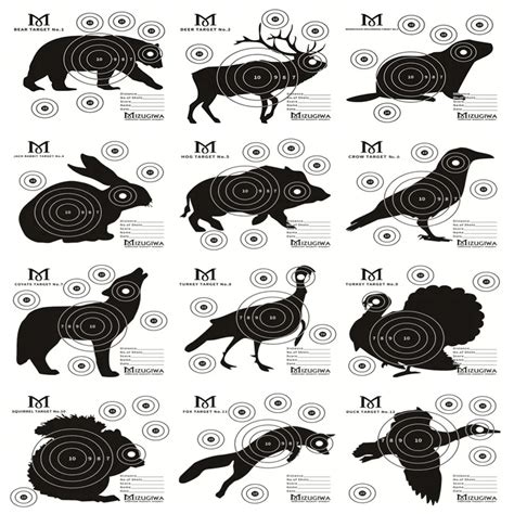 25pcs Archery Target Card Papper Shooting Targets 15cmx15cm Pistol Gun Bb Airsoft Animal Targets ...