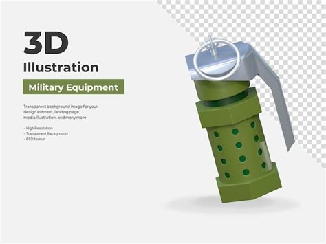 Premium PSD | Hand flash grenade bomb 3d icon military equipment illustration