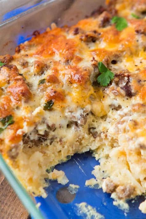 Cheesy Sausage Hash Brown Breakfast Casserole (Oh Sweet Basil ...