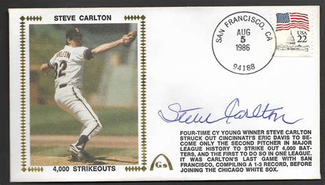 Steve Carlton 4,000 Strikeouts Autographed Gateway Stamp Envelope ...