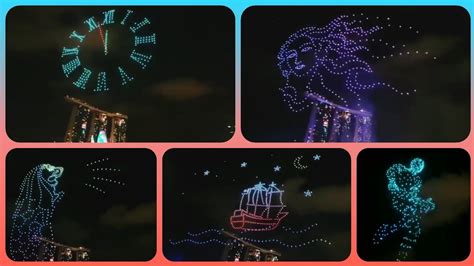 Stunning Singapore Drone Light Show on New Year 2020 - YouTube