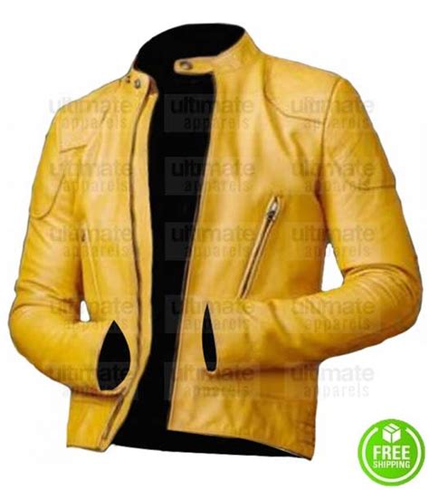 Buy Mustard Yellow Leather Jacket Mens