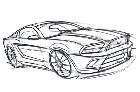 Mustang Outline Drawing at PaintingValley.com | Explore collection of ...