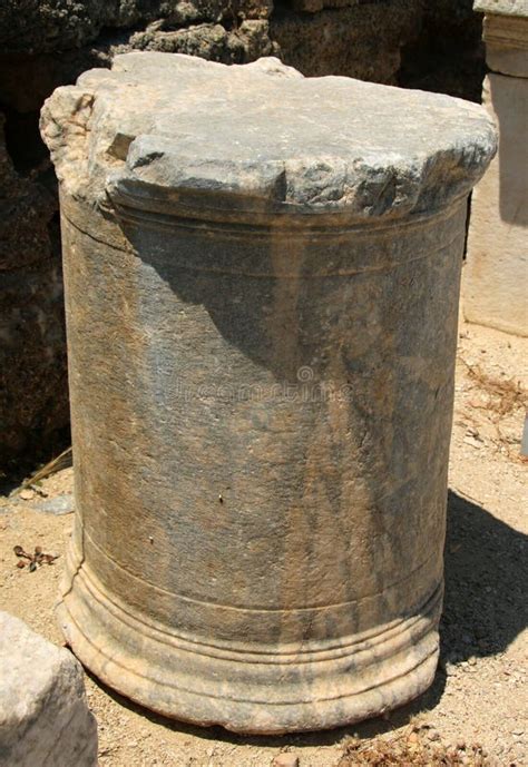 Stone Bases of Statues, the Acropolis of Lindos, Greece. the Dedications in Greek Glorify the ...