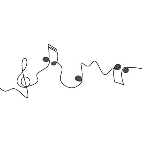 one line drawing of music notes isolated vector 3409978 Vector Art at ...