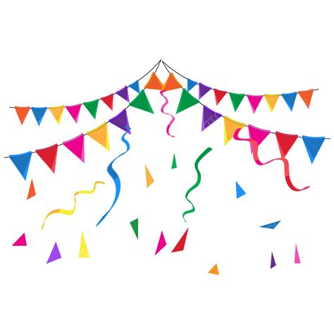 Party Bunting Decoration Color Paper Vector, Colorful Paper Bunting, Festival Flag, Celebration ...