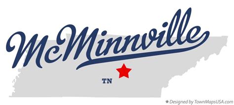 Map of McMinnville, TN, Tennessee