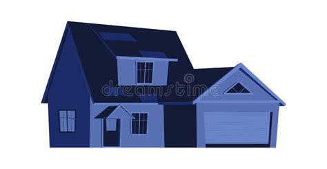 House at Night, Building with Glowing Windows Stock Vector - Illustration of estate, isolated ...