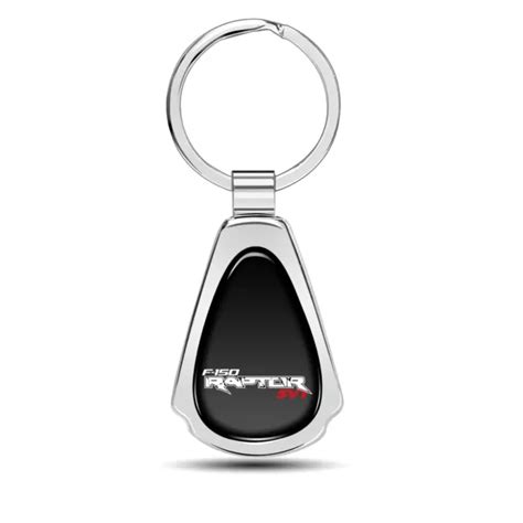 FORD F-150 RAPTOR SVT Black Dome Chrome Metal Teardrop Key Chain $19.99 - PicClick