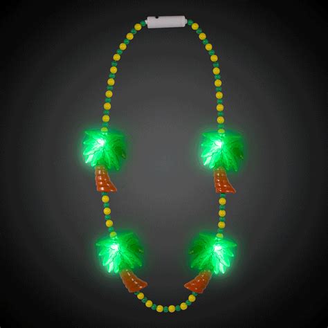 LED Palm Trees Bead Necklace | PartyGlowz.com