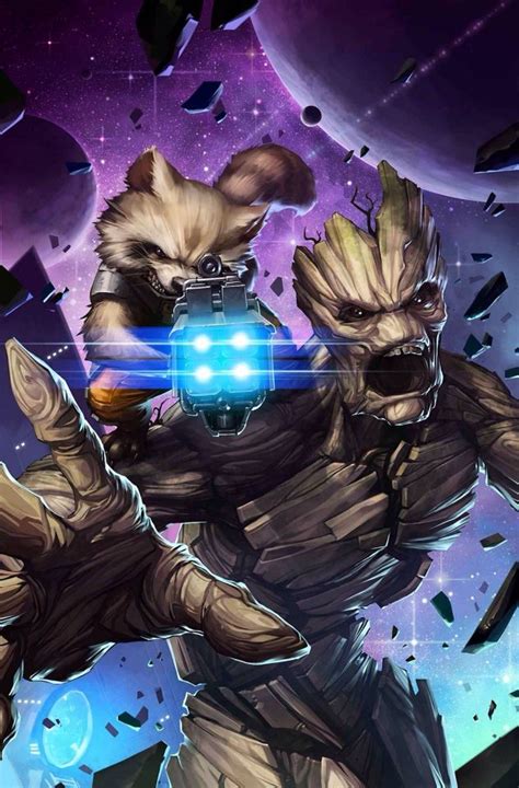 Groot and rocket | Marvel artwork, Dc comics wallpaper, Marvel