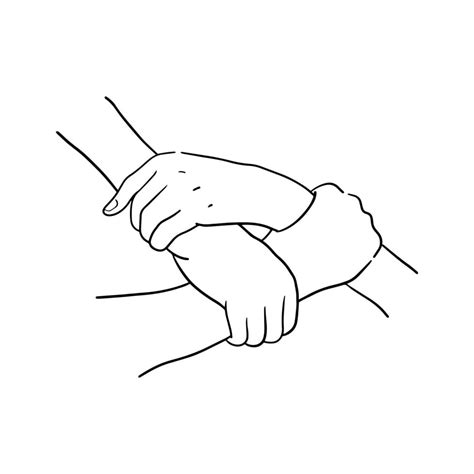 three hands joined together, a symbol of teamwork 14761420 Vector Art ...