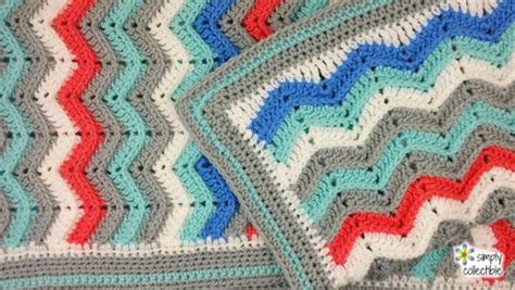 Rich Kids Chevron Blanket crochet pattern with border • Simply Collectible