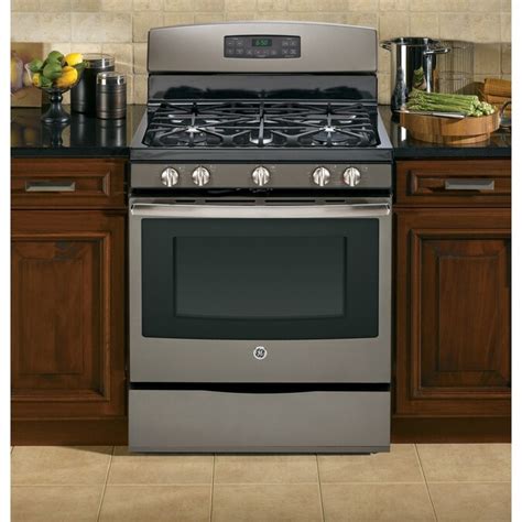 GE 5 Burners 5-cu ft Self-Cleaning Gas Range (Slate) (Common: 30-in ...