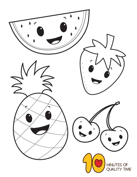 Fruit Coloring - kidsworksheetfun