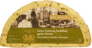 Dragon vintage Welsh cheddar cheese with leeks