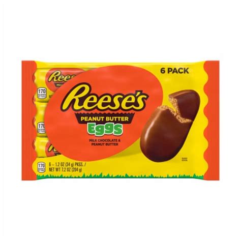 REESE'S Milk Chocolate Peanut Butter Eggs Easter Candy Packs, 6 ct / 1. ...