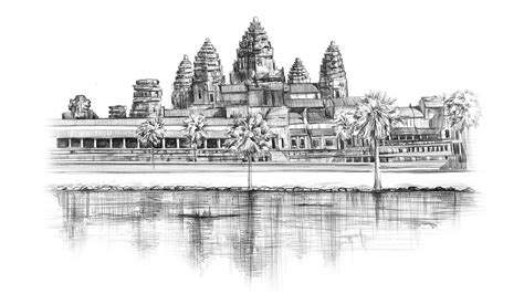 Lost World | Angkor Wat Illustration in Ballpoint Pen | Tauseef Ahmed - YouTube