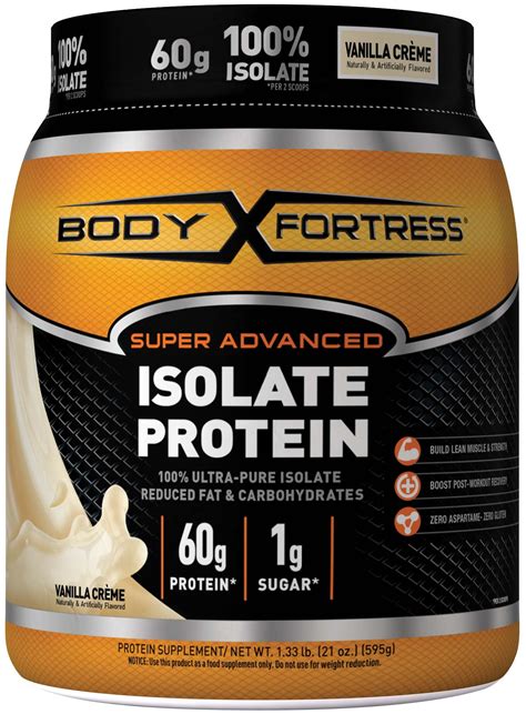 Body Fortress Super Advanced Whey Protein Powder, Vanilla, 60g Protein ...