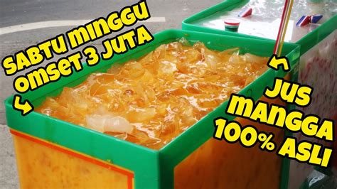 SEKELUARGA JUALAN ES OMSETNYA MENGGIURKAN | ES BUAH MANGGA BUAH NAGA ...