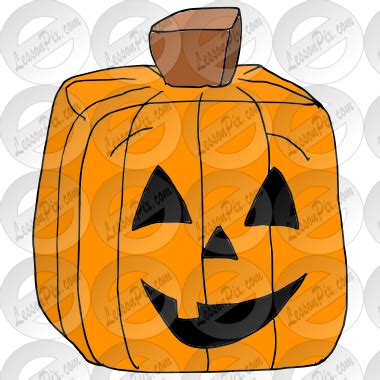Square Pumpkin Picture for Classroom / Therapy Use - Great Square Pumpkin Clipart
