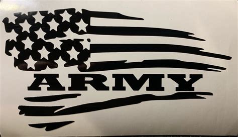 Army American Flag Tattered Distressed Military Decal Sticker - Etsy