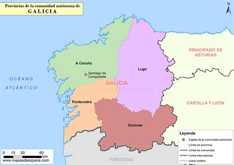 Mapa provincias de Galicia