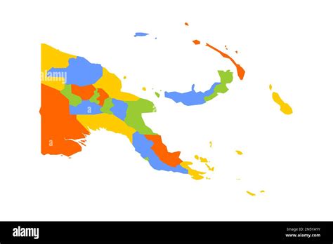 Papua New Guinea political map of administrative divisions - provinces ...