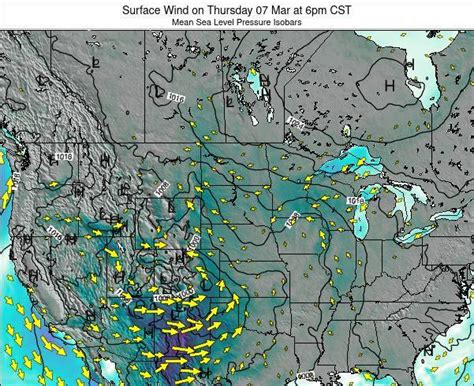 North-Dakota Surface Wind on Saturday 21 Aug at 7am CDT