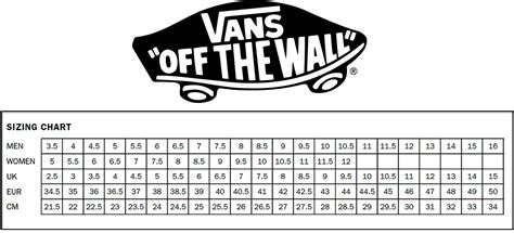 Vans Shoe Size Conversion Chart