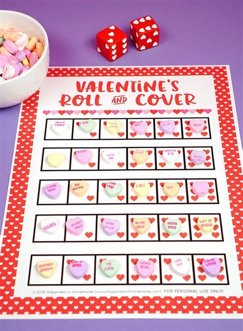 Valentine Games - Roll and Cover | Valentines games, Valentine fun, Valentine's day games