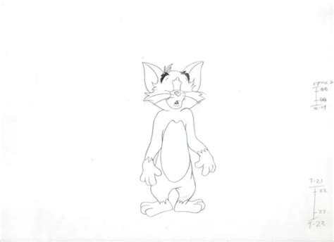 TOM & JERRY Cartoon 12.5x10.5" Animation Production Pencil Drawing 4-42 T21-14 $25.25 - PicClick