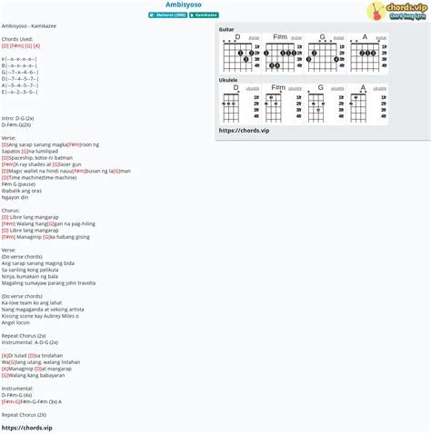 Chord: Ambisyoso - tab, song lyric, sheet, guitar, ukulele | chords.vip