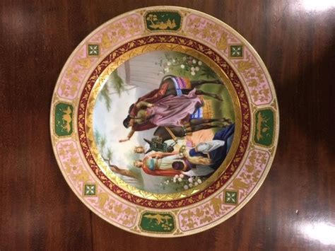 Lot - EIGHT AMBROSIUS LAMM PORCELAIN CABINET PLATES HAND-PAINTED WITH WAGNER OPERA THEMES Depict ...