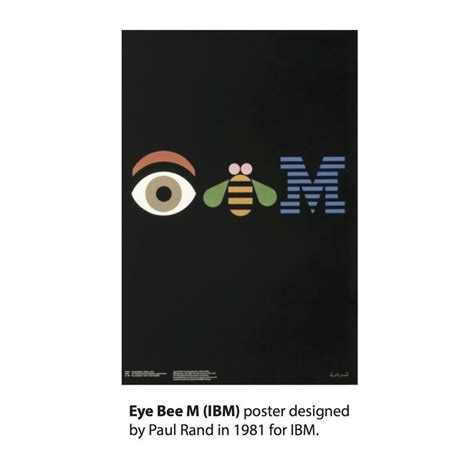 Eye Bee M (IBM) poster designed by Paul Rand in 1981 for IBM. | Bee, Cartaz