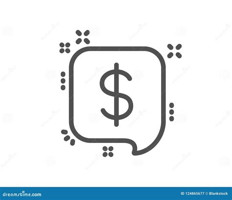 Payment Received Line Icon. Dollar Sign Stock Vector - Illustration of ...