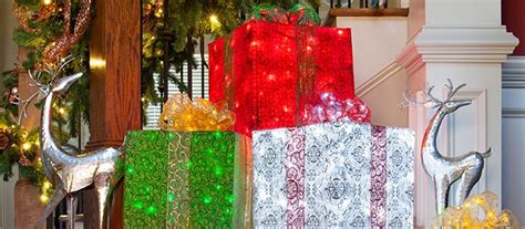 DIY Christmas Decorations - 4 Lighted Gift Boxes