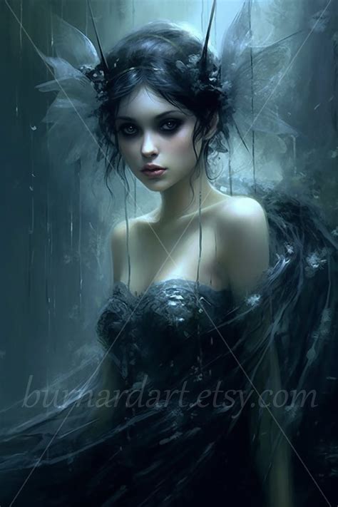 Dark Fairy Digital Download Gothic Fantasy AI Art Print Printable Image ...