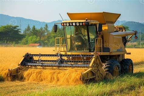 Harvester machine to harvest rice field.Generative Ai. 29554340 Stock Photo at Vecteezy