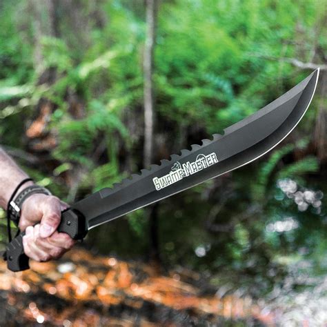 Black Legion Swamp Master Machete Knife with Sheath - BUDK.com