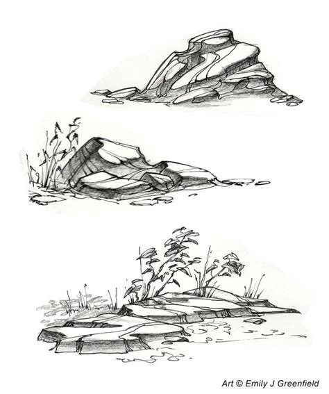 Image result for rock line drawing | Desenhos natureza, Esboço de ...