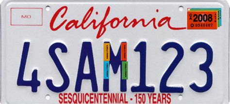 CA License Plate Registration Sticker Art – dbmiller.com