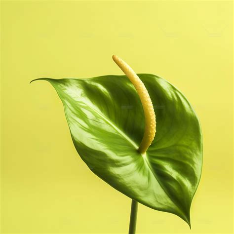 Green anthurium flower isolated on a yellow background, generat ai 22712088 Stock Photo at Vecteezy