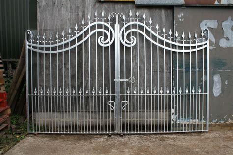 GALVANIZED DOUBLE WROUGHT IRON DRIVEWAY GATES 12 ft opening - £1,550.00. can be made to a max op ...