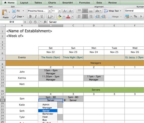 Restaurant Employee Scheduling Template for Excel | 7shifts