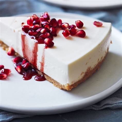 Greek Yogurt Cheesecake with Pomegranate Syrup