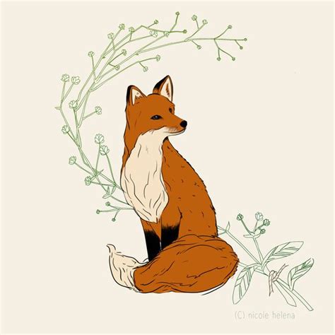 Little Fox Art Print by Nicole Helena | Society6 | Fox art print, Fox ...